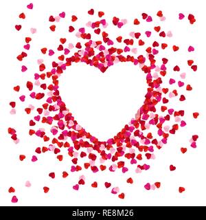 Forme de coeur doublés avec coeurs. Happy Valentine's Day Greeting card arrière-plan. Vector illustration Illustration de Vecteur