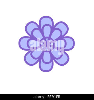 Icône fleur simple isolé sur fond blanc. Banque D'Images
