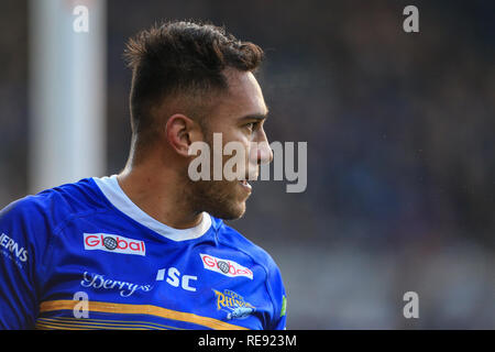 20 janvier 2019, l'Émeraude du stade Headingley, Leeds, Angleterre ; Betfred Super League réchauffer , Leeds Rhinos vs Castleford Tigers ; Nathaniel Peteru (18) de Leeds Rhinos Crédit : Mark Cosgrove/News Images Banque D'Images