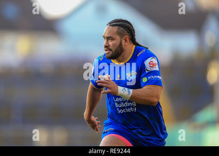 20 janvier 2019, l'Émeraude du stade Headingley, Leeds, Angleterre ; Betfred Super League réchauffer , Leeds Rhinos vs Castleford Tigers ; Konrad Hurrell (4) de Leeds Rhinos Crédit : Mark Cosgrove/News Images Banque D'Images