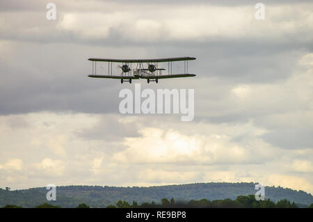 Vickers Vimy avion bombardier lourd britannique, biplan de la première Guerre mondiale, Grande Guerre, première Guerre mondiale. Recréation du vol Alcock & Brown Atlantic Banque D'Images