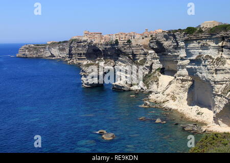 Bonifacio Ville et Nature Reserve, Corse, France Banque D'Images