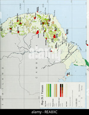 . L'Atlas de conservation des forêts tropicales : l'Asie et le Pacifique. Le Vietnam. 237. Veuillez noter que ces images sont extraites de la page numérisée des images qui peuvent avoir été retouchées numériquement pour plus de lisibilité - coloration et l'aspect de ces illustrations ne peut pas parfaitement ressembler à l'œuvre originale.. Collins, N. M. , Sayer, J. A. , Whitmore, T. C.. L'UICN Banque D'Images