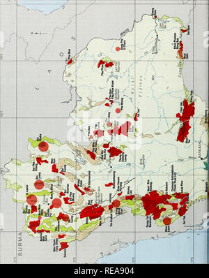 . L'Atlas de conservation des forêts tropicales : l'Asie et le Pacifique. La Thaïlande. 224. Veuillez noter que ces images sont extraites de la page numérisée des images qui peuvent avoir été retouchées numériquement pour plus de lisibilité - coloration et l'aspect de ces illustrations ne peut pas parfaitement ressembler à l'œuvre originale.. Collins, N. M. , Sayer, J. A. , Whitmore, T. C.. L'UICN Banque D'Images