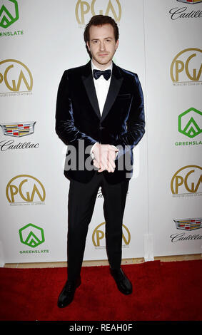 Los Angeles, Californie, USA. 19 janvier, 2019. Joe Mazzello assiste à la 30e cérémonie annuelle de remise des prix de la Guilde des producteurs au Beverly Hilton Hotel, le 19 janvier 2019 à Beverly Hills, Californie. Crédit : Jeffrey Mayer/Alamy Live News Banque D'Images