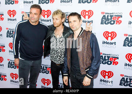 San Diego, Californie, USA. 19 Jan, 2019. Matt Bellamy, Chris Wolstenholme et Dominic Howard de MUSE sur le tapis rouge au iheartradio ALTerEGO '19 lors du Forum à Inglewood, Californie le 19 janvier 2019 Credit : Marissa Carter/ZUMA/Alamy Fil Live News Banque D'Images