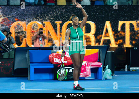 Melbourne, Australie. 21Th Jan, 2019. Serena Williams de USA fait son chemin dans le QF au jour 8 à l'Australian Open 2019 Tournoi de tennis du Grand Chelem à Melbourne, Australie. Frank Molter/Alamy live news Banque D'Images