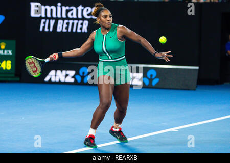 Melbourne, Australie. 21Th Jan, 2019. Serena Williams de USA fait son chemin dans le QF au jour 8 à l'Australian Open 2019 Tournoi de tennis du Grand Chelem à Melbourne, Australie. Frank Molter/Alamy live news Banque D'Images