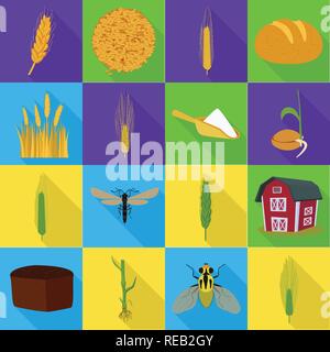 L'orge de printemps, pain, farine, graines,voler,grenier,etuve,spike,graines,hiver,repas,insectes,s,root,bâtiment,dur,Culture,industrie,ravageur scoop,brun,alimentation,terrain,commande,sols,automne,blé,maïs,,grain,récolte,ferme,terrain,agriculture,agriculture,seigle,set,plantes,vector icon,illustration,collection,isolé,design,graphisme,élément signe,télévision,ombre,vecteurs vecteur , Illustration de Vecteur