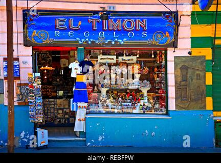 Boutique de souvenirs à El Caminito à La Boca, Buenos Aires, Argentine Banque D'Images