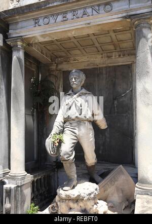 Sur le mausolée de Roverano Cementerio de la Recoleta, cimetière, Buenos Aires, Argentine Banque D'Images