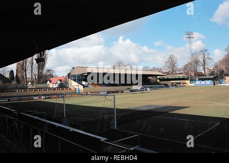 Vue générale d'Oxford United FC, terrain de football, Manor Ground, Headington, Oxford, photographié le 26 février 1995 Banque D'Images