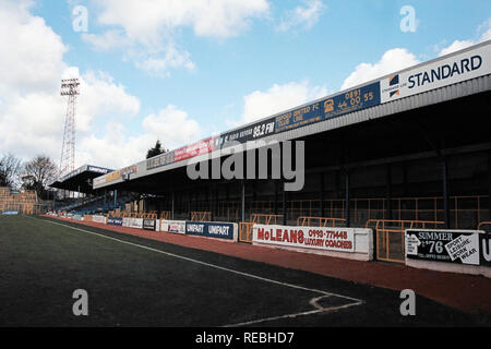 Vue générale d'Oxford United FC, terrain de football, Manor Ground, Headington, Oxford, photographié le 26 février 1995 Banque D'Images