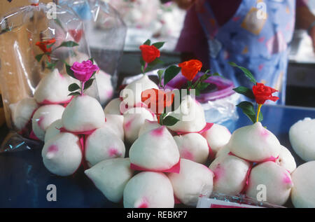 Porc à la vapeur Buns (Char Siu Bao) pour les traditions du Nouvel An chinois dans le quartier chinois, Bangkok Banque D'Images