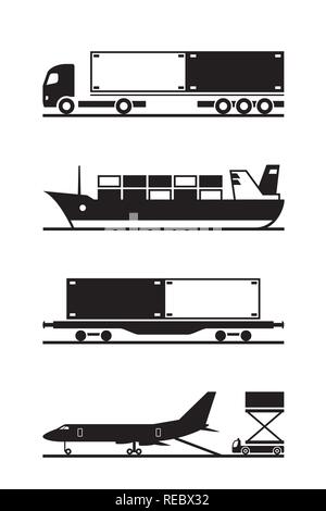 Transport de conteneurs de fret - vector illustration Illustration de Vecteur