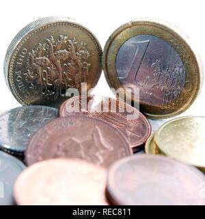 Taux de change théorique entre la livre sterling et l'Euro Banque D'Images