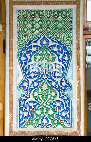 Tachkent, Musée des Arts Appliqués, plâtre sculpté décoration, Ouzbékistan Banque D'Images
