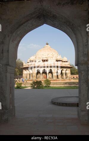 Tombeau octogonal d'Isa Khan, UNESCO World Heritage Site, Delhi, Inde Banque D'Images