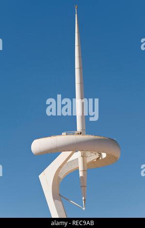 Tour de communication conçue par Santiago Calatrava, Barcelone, Catalogne, Espagne, Europe Banque D'Images