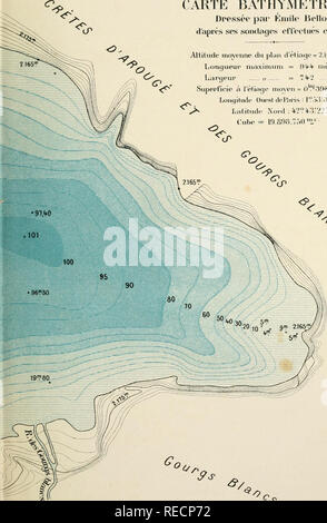 . Compte rendu. La science ; la science -- Congrès. T, XXII   PL VI. CARTE BAT HYxM F : IL Ã® 1Q l e DressÃ©e par Kniile Belloc d'aprÃ s¨sontlages eflecliiÃ ses's en 1892. -Â¦- altitude moyenne du plan d'Ã©" tiaqÂ*  = 2.165 mÃ®tres Longueur maximum  = G'f* NiÃ¨tre.s Lapgpur â //  = l't-'2 n Superficie Ã l'Ã©tiarp moven  = o' ?398 .HL'O'Ã'^» itiuU liOn()Oiu-.st del^iris : l'.'vVJ'X)" Laliltuli- Nord : k-2"^^k' V.ri" Cul.e = dans.898,7 :&gt ;() "1' â C.. o si j'ui-LR, f'si/hiliciiij «AÃLLACUAS j /(Haute.s-PyrÃ©nÃ©es). Veuillez noter que ces images sont extraites de la page numérisée des images qui peuvent h Banque D'Images