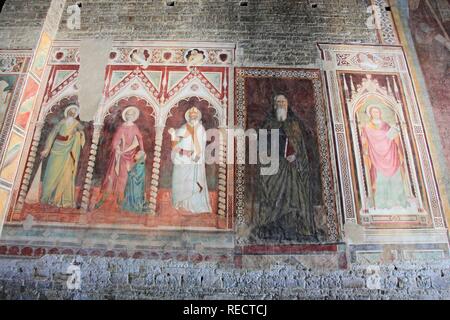 Fresques de la plus ancienne église fondée à Florence, San Miato al Monte, Firenze, Florence, Toscane, Italie, Europe Banque D'Images