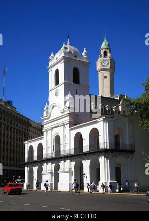 Old town hall, Cabildo Museum, à l'Hôtel Plaza de Mayo, Buenos Aires, Argentine, Amérique du Sud Banque D'Images