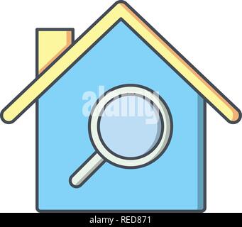 Property Search Vector Illustration Vecteur Icône Icône signer pour utilisation personnelle et commerciale... L'icône de la mode Look propre... Illustration de Vecteur