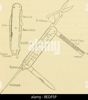 . La science complète de la pêche à la mouche et la filature. Fly-casting. [From old catalog]. Annexe 419 un excellent outil de manucure, et le fichier est admirablement tempérée qu'il coupera à travers la plupart des métaux avec facilité. J'ai connu une très difficile de choisir facilement un fly parmi ses membres dans mon fly-fort, et de remédier à cette difficulté que j'ai eu les différents outils du magnétisé de couteau, de sorte que, selon la mise en œuvre de ce couteau est à l'heure actuelle, elle peut être appliquée. Schéma électrique 29. Shaw's Fly Fisherman's knife. La fly fisherman's knife contient tous les trop Banque D'Images