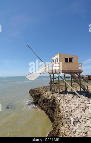 Chalet de pêche dans l'estuaire de la Gironde. Côte ouest de la France. Royan Banque D'Images