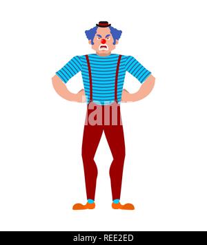 Clown en colère. farceur le mal. arlequins Vector illustration Illustration de Vecteur