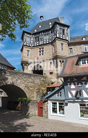 La tour-porte de château renaissance à idstein, Hesse, Allemagne Banque D'Images