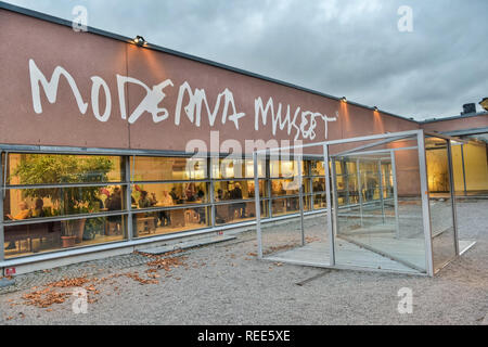 Stockholm, Suède - le 18 novembre 2018. Vue extérieure du Moderna Museet (Musée d'Art Moderne) à Stockholm. Banque D'Images