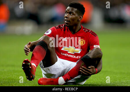 Paul Pogba de Manchester United - Tottenham Hotspur v Manchester United, Premier League, au stade de Wembley, Londres (Wembley) - 13 janvier 2019 Editor Banque D'Images