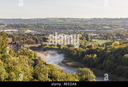 Vue depuis le pont suspendu de Clifton, Bristol, UK Banque D'Images