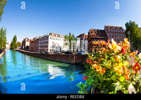 Quartier Petite France à Strasbourg vue sur river Banque D'Images