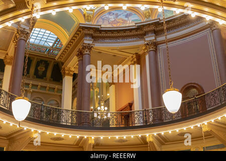 Des Moines, Iowa - l'intérieur de l'Iowa State Capitol building. Banque D'Images