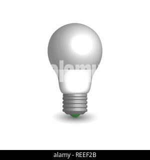 LED photo réaliste et aux économies d'énergie d'une ampoule. Élément essentiel pour la conception de composants électriques. Style 3D, vector illustration. Illustration de Vecteur
