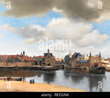 Vue de Delft de Johannes Vermeer Banque D'Images
