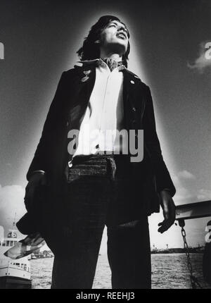 Hambourg, Allemagne - 13 SEPTEMBRE : Mick Jagger de The Rolling Stones posés à Hambourg, Allemagne, le 13 septembre 1970 (photo de Gijsbert Hanekroot) Banque D'Images