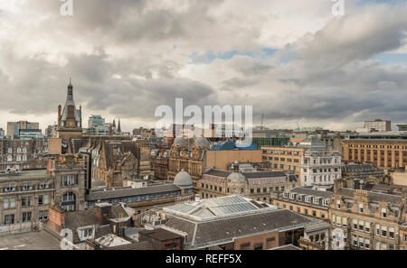 Vue depuis le toit-terrasse du phare à Glasgow, en Écosse. Banque D'Images