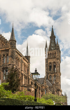 L'Université de Glasgow sur Gilmorehill du bâtiment principal. Banque D'Images