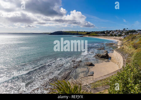 Plage de Gyllyngvase, Falmouth, Cornwall, UK Banque D'Images