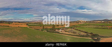 Panorama de l'antenne paysage sur l'agriculture espagnole domaine Banque D'Images