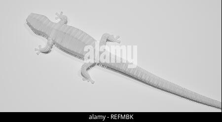 Close up of blanc modèle lizard pièce lors de l'exposition à Tokyo en prototypage Japon House, Kensington High Street, Londres UK Banque D'Images
