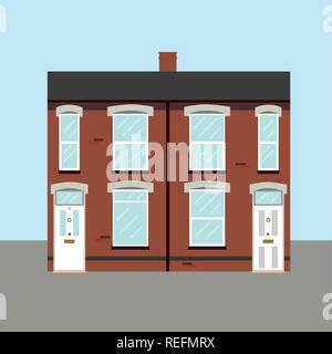 Typique maison victorienne Royaume-uni Angleterre Maisons propriété traditionnelle vector Illustration de Vecteur