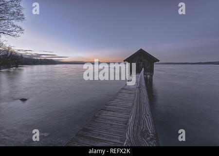 Matin calme au lac Ammersee Banque D'Images