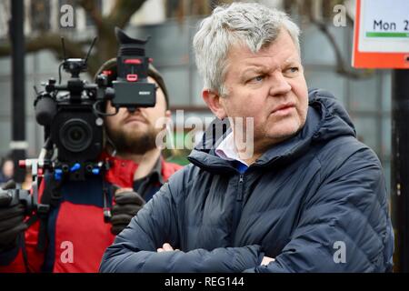 Londres, Royaume-Uni. 21e Janvier 2019. Adrian Chiles interviewés dans Brexiteers,Maisons Place du Parlement Le Parlement de Westminster, London,UK.Crédit : michael melia/Alamy Live News Banque D'Images