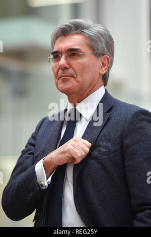 Munich, Allemagne. 21 Jan, 2019. Joe Kaeser (PDG, président de gestion), prise de vue unique, une coupe mobile, la moitié de la figure, la moitié de la figure. Utilisation dans le monde entier | Credit : dpa/Alamy Live News Banque D'Images