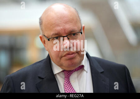 Munich, Allemagne. 21 Jan, 2019. Ministre fédéral de l'Economie Peter Altmaier visites siège de Siemens le 21 janvier 2019., image unique, seul motif, portrait, portrait, portrait. Utilisation dans le monde entier | Credit : dpa/Alamy Live News Banque D'Images