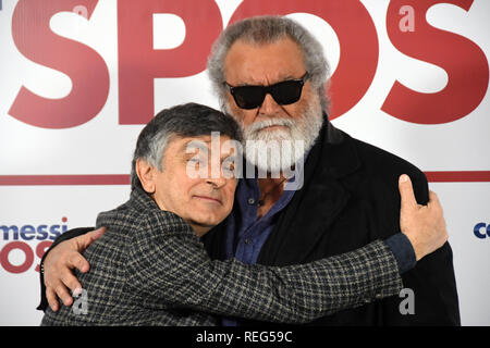 Rome, Italie.21 janvier 2019.Hotel le Mèridienne Visconti - film de présentation COMPROMESSI SPOSI Vincenzo Salemme et Diego Abatantuono crédit: Giuseppe Andidero/Alamy Live News Banque D'Images